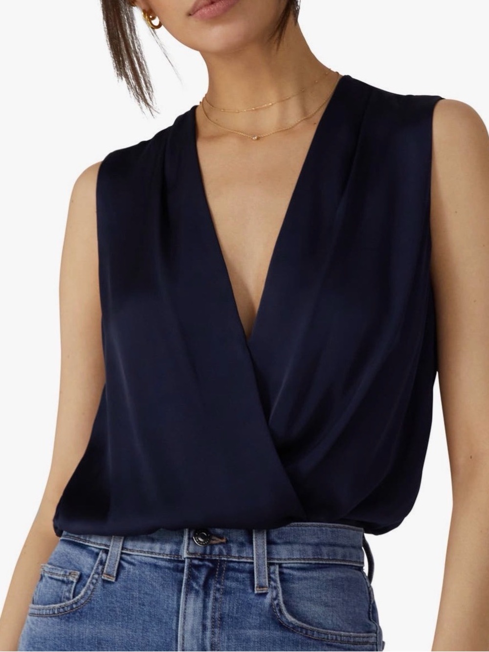 Favorite Daughter The Date Sleeveless Wrap Bodysuit Size Medium